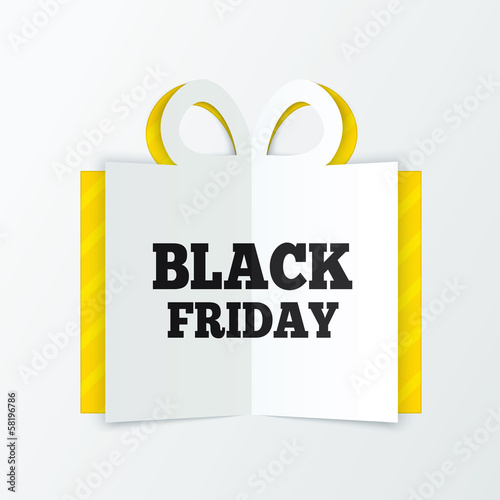Black friday sale box cut the paper. Christmas.
