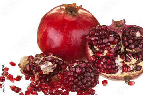 fresh fruit pomegranate isolated on a white background