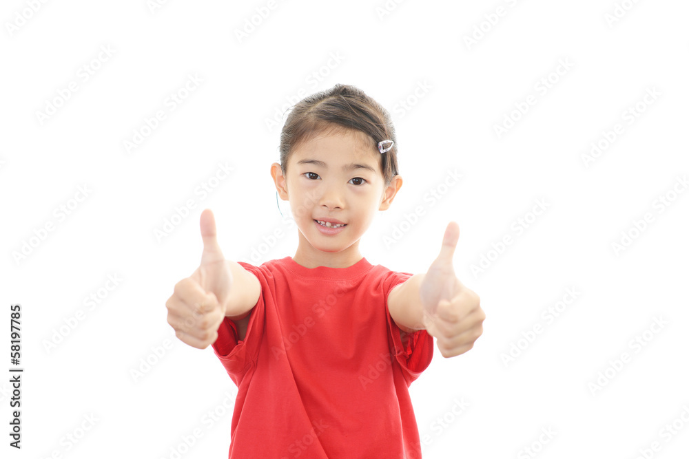 ガッツポーズの女の子 ガッツポーズの女の子