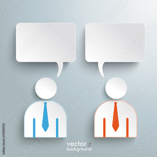 Two Humans 2 Speech Rectangle Speech Bubbles