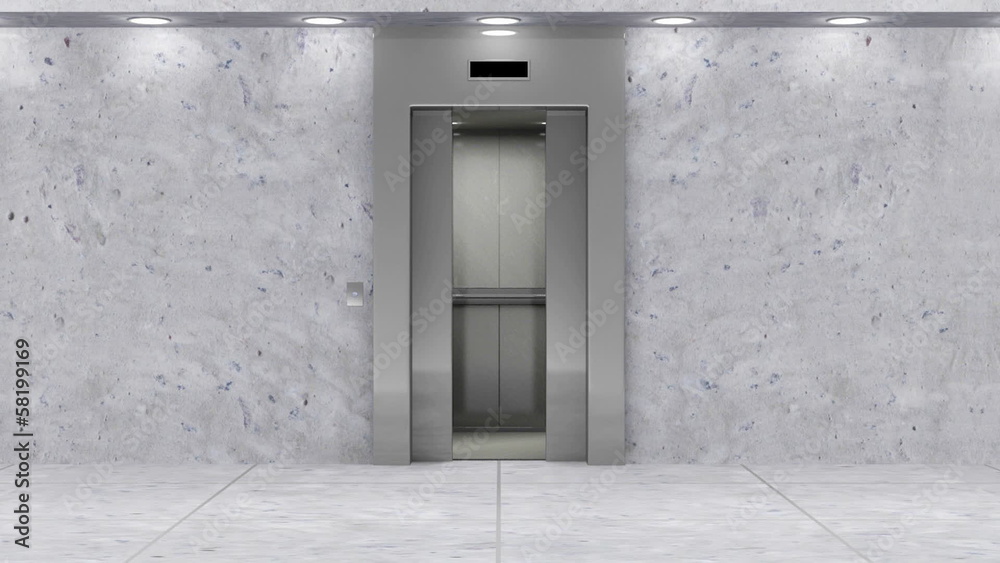 Animation of Modern Elevator. Full HD Video Clip