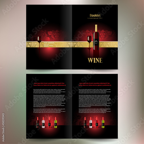 booklet catalog brochure folder wine red vine grape