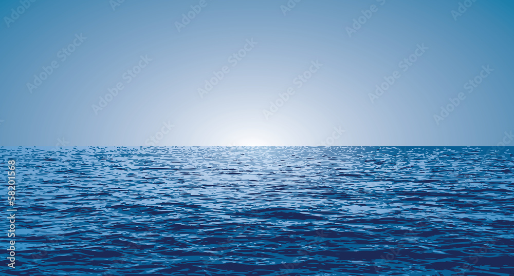 Naklejka premium sea sunrise horizon