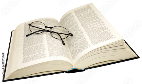 Open Dictionary And Reading Glasses