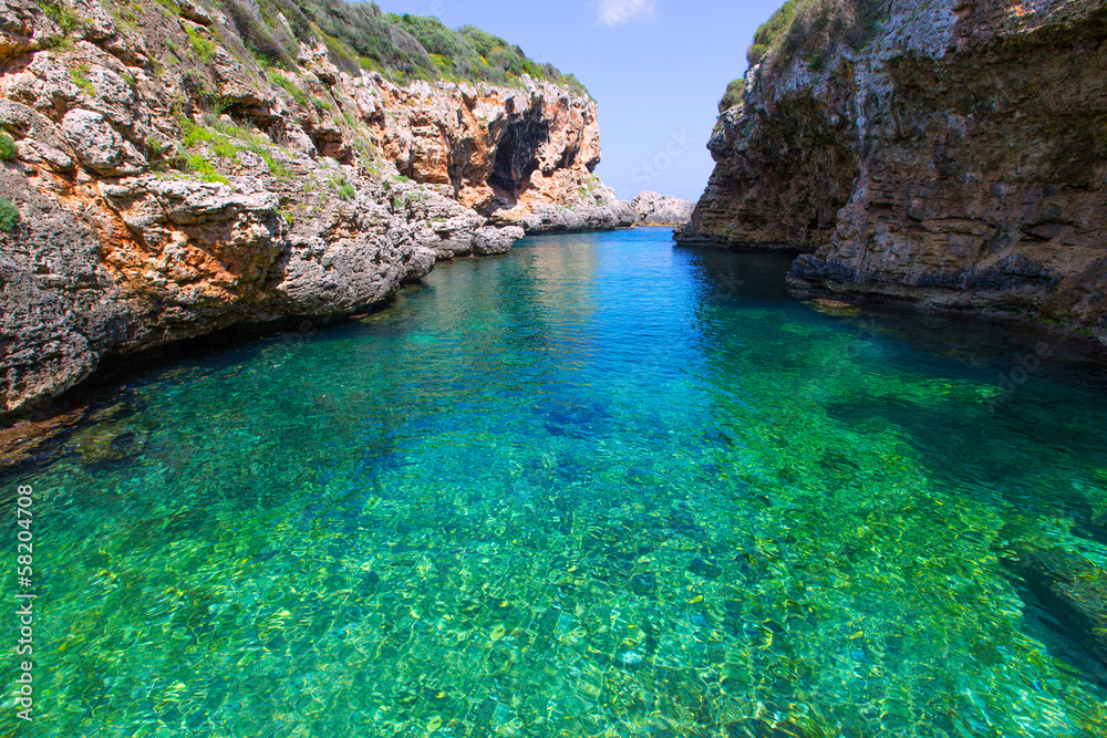 sAlgar beach Cala Rafalet in Menorca at Balearic Islands