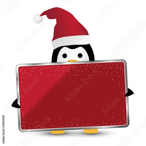 XMAS Pinguin *** Schild blanko
