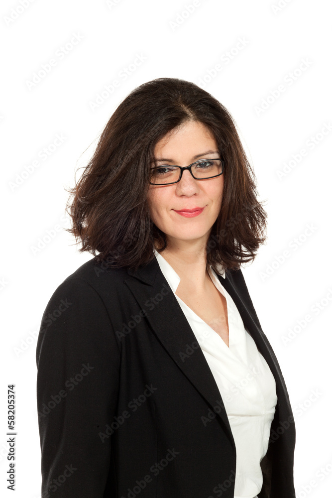 nice woman with black jacket, portrait in studio nice woman with black jacket, portrait in studio