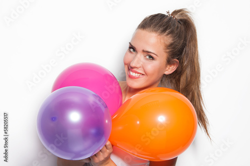 smiling girl and balloons © Coka