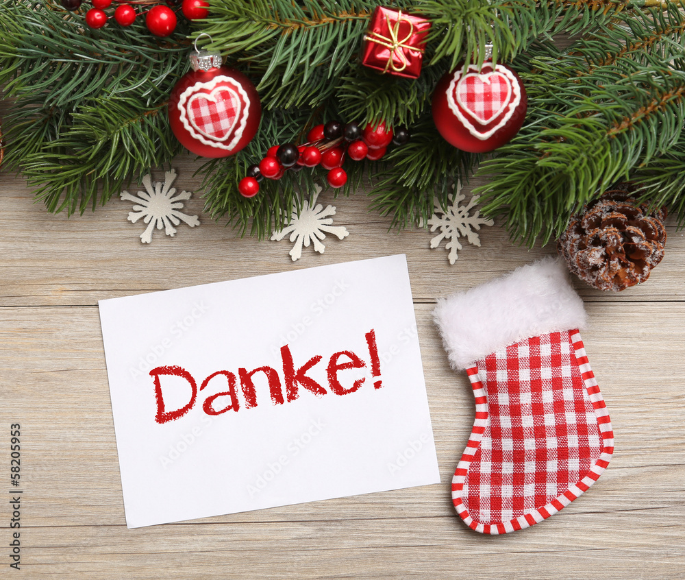 Danke Weihnachten Karte Stock-Foto