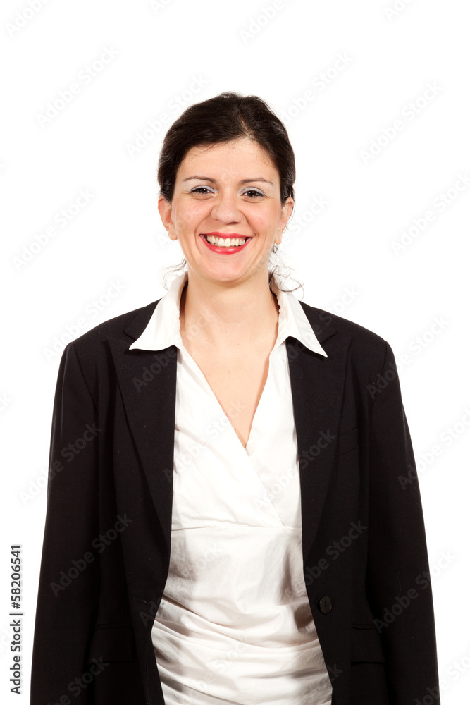 nice woman with black jacket, portrait in studio nice woman with black jacket, portrait in studio