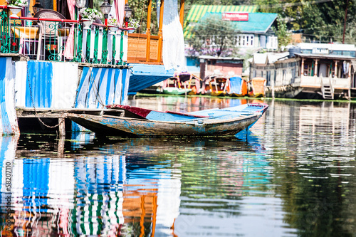 Shikara boat in Dal lake , Kashmir India © Curioso.Photography