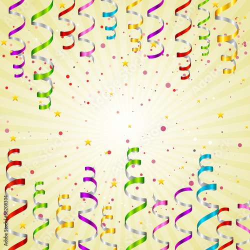 vector illustration of colorful party steamer background
