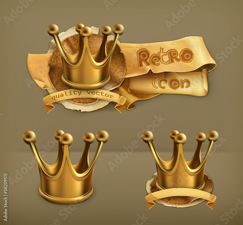 Gold crown, icon