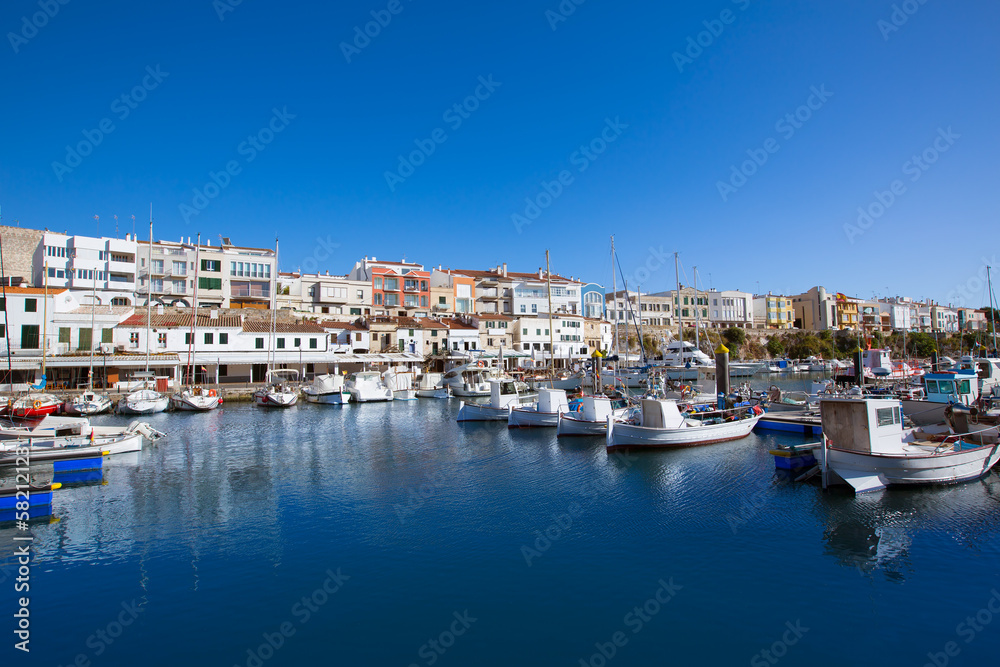 Ciutadella Menorca marina Port boats Balearic islands