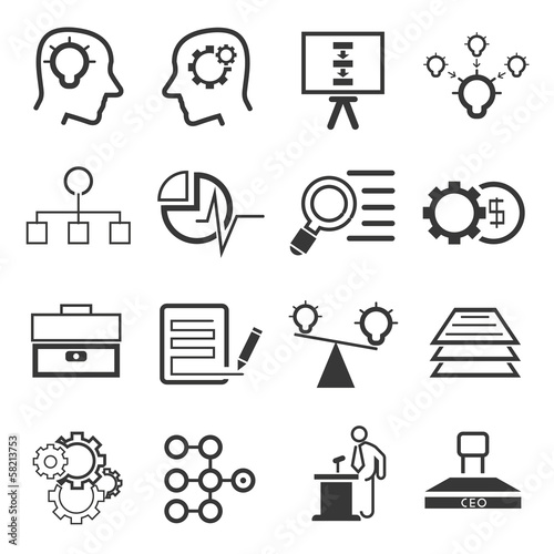 business management and business solution icons