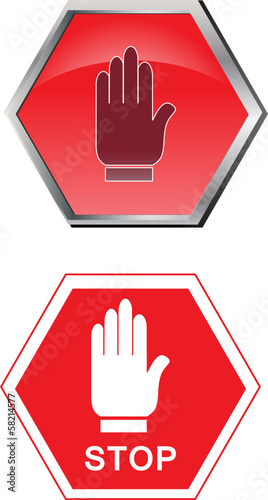 stop sign with hand