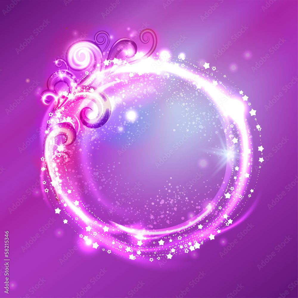 Obraz premium Festive glittering round frame. Vector Background