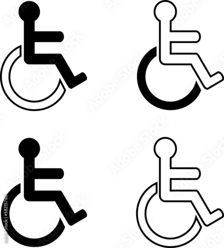 four different labels for the disabled