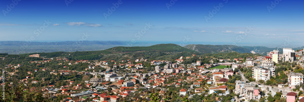 Panoramic view of the new city of Kruja