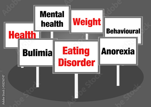 Foto Eating disorder concept signs