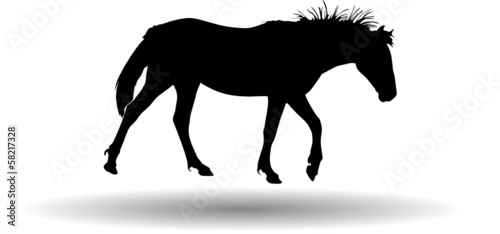 horse lags silhouette