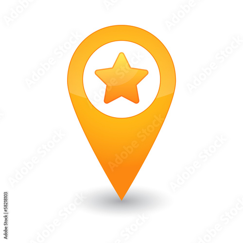 Map mark with a star