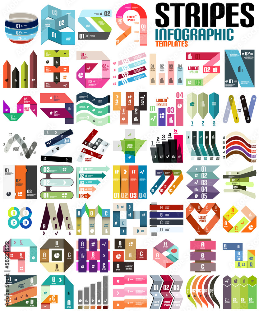 Big set of infographic modern templates - lines