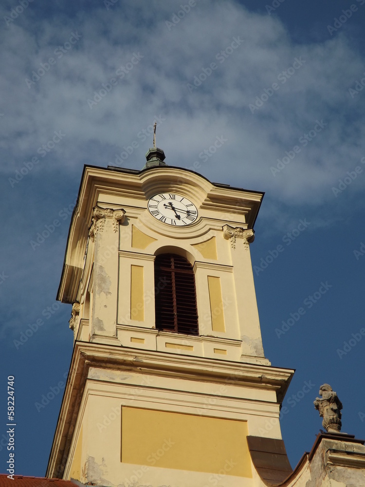 Old Church with clock Ercsi City