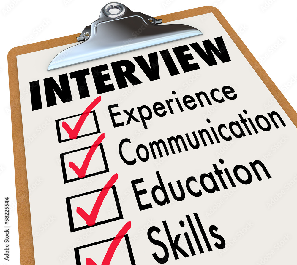 Interview Checklist Job Candidate Requirements Interview Checklist Job Candidate Requirements