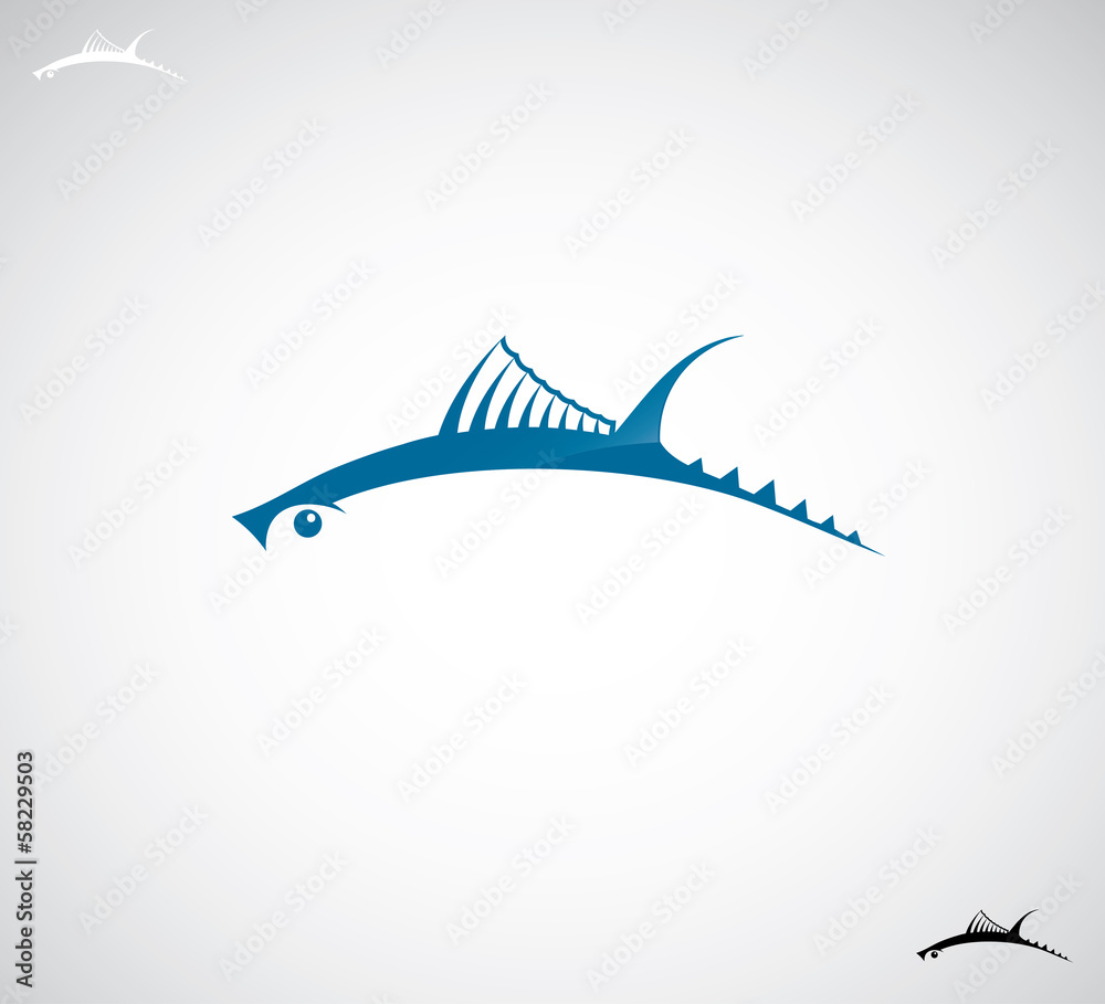 Obraz premium Label with tuna fish