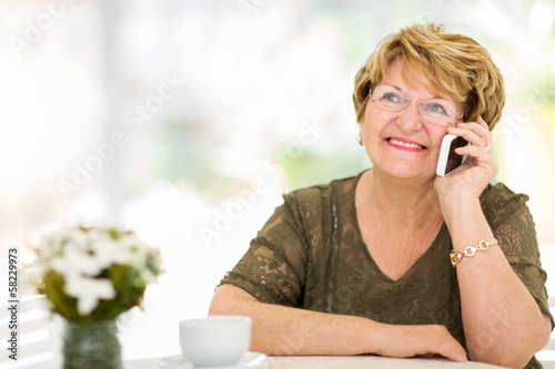 senior woman talking on her cell phone