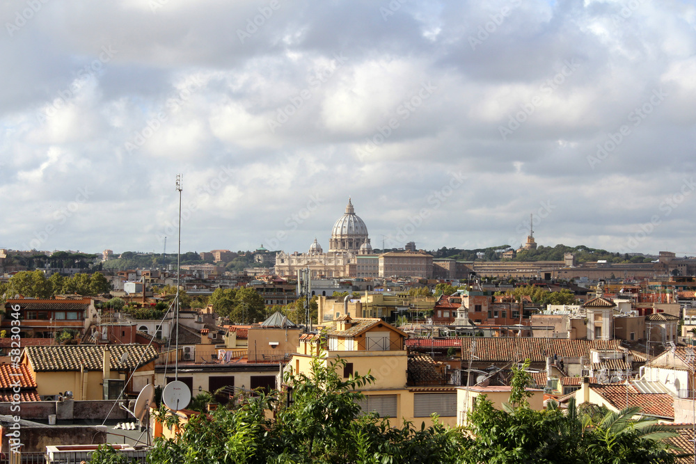 Panoramic Rome and St Peters Basilica