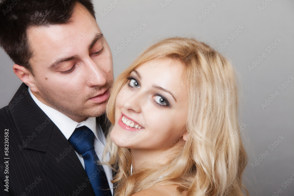 couple of lovers groom and bride studio shot couple of lovers groom and bride studio shot