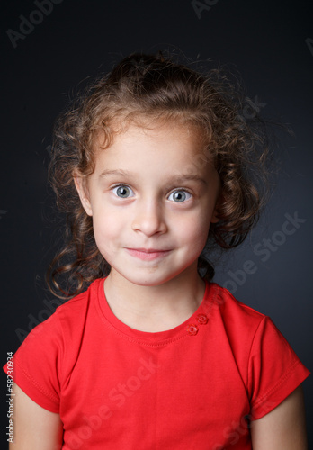 Portrait of a girl in red