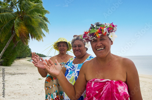 Portrait of Polynesian Pacific Island Tahitian mature woman Aitu photo