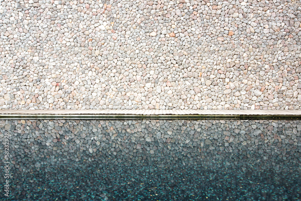 Brick wall with pool Brick wall with pool