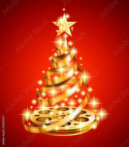 Film strip christmas tree