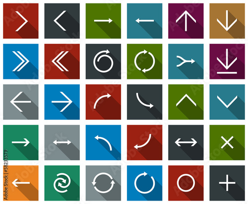 Flat arrow icons.