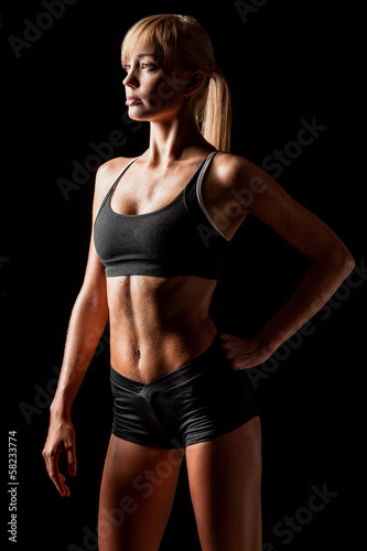 sports woman over black © chesterF