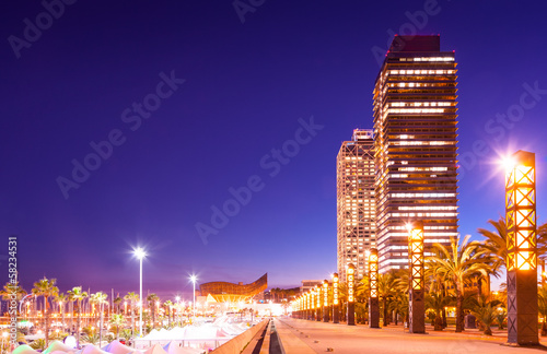 Photography Port Olimpic - center of nightlife at Barcelona