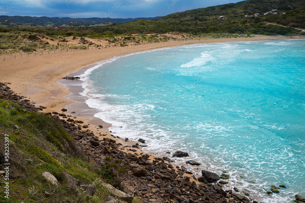 Fornells in Menorca Cala Tirant beach at Balearic Islands Fornells in Menorca Cala Tirant beach at Balearic Islands