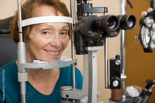 Senior Woman Undergoing Eye Examination