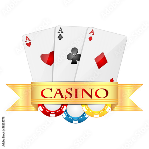 playing cards and casino chips isolated on white background.obje
