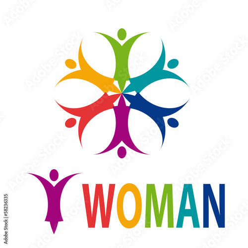 Vector logo spa, yoga and relax. Woman in the flower