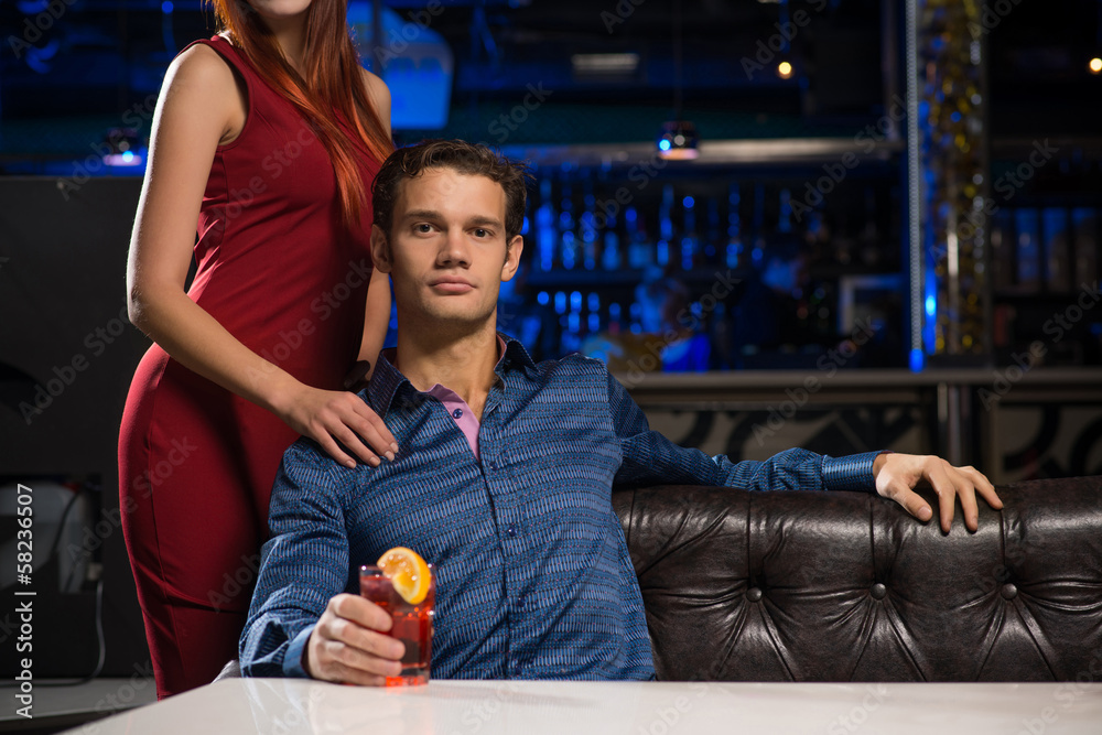 Fototapeta premium Portrait of a successful man in a nightclub