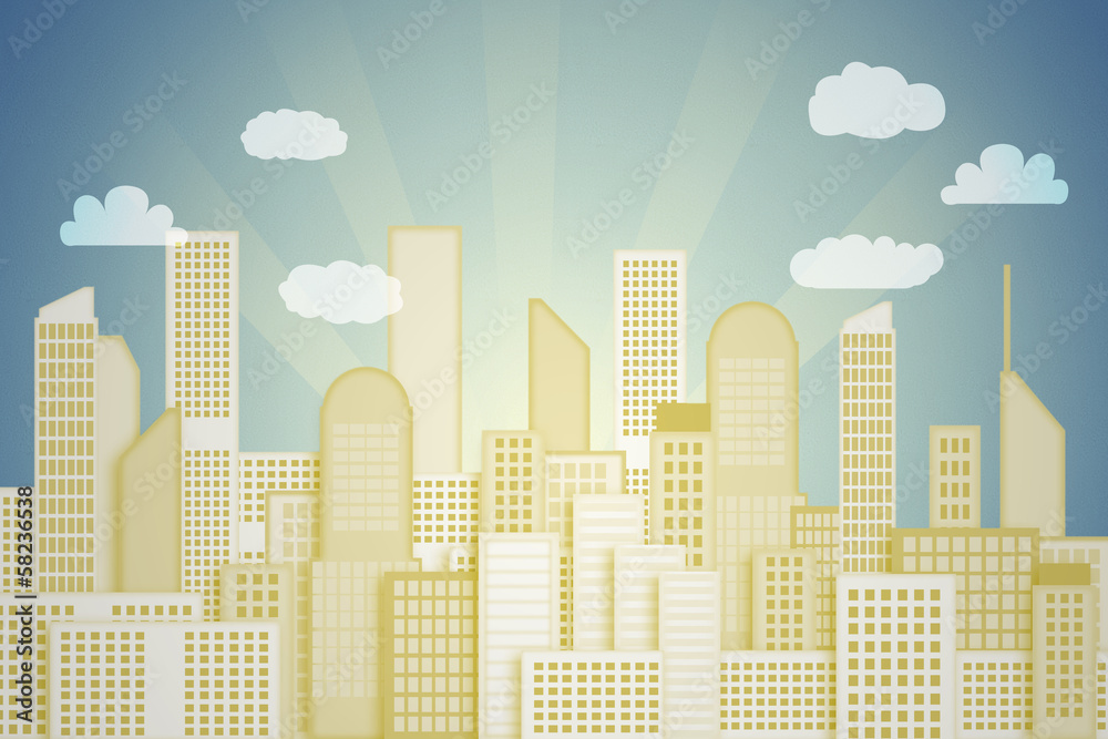 city and sky, painted background city and sky, painted background