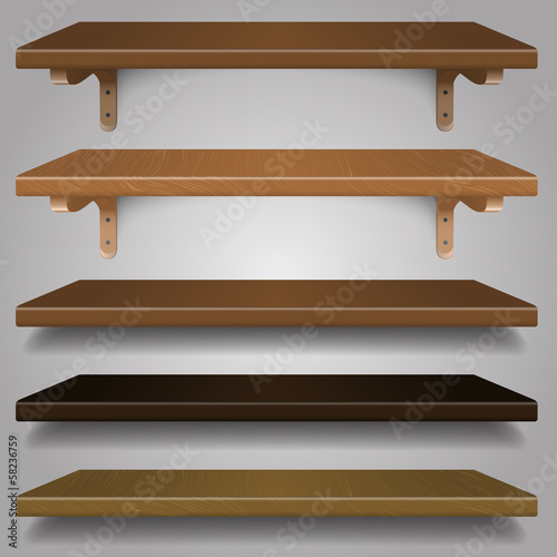 vector - Wood Shelves,