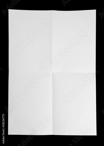 Photo Sheet of white paper on dark background