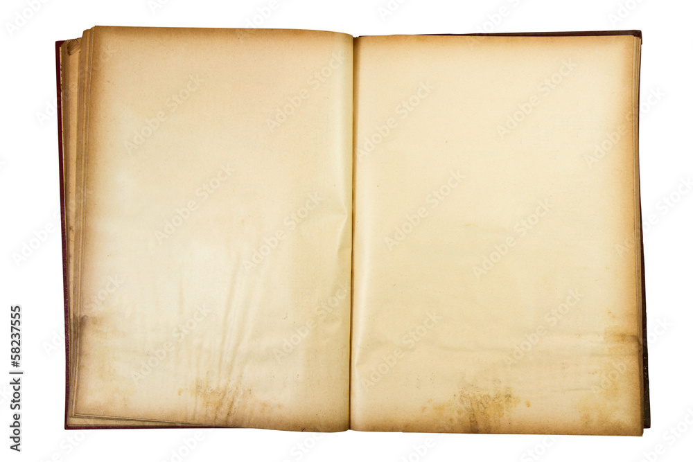 Old book isolated on white background