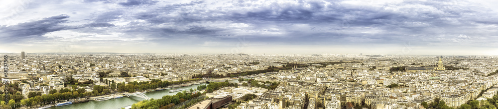 Aerial panorama of Paris, France